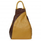 Rucsac dama din piele naturala DiAmanti Clio Giallo Scuro